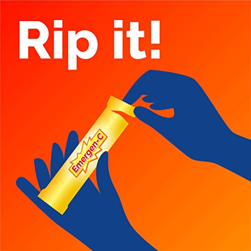 EMERGEN-C CRYSTALS, ON-THE-GO IMMUNE SUPPORT SUPPLEMENT WITH VITAMIN C, B VITAMINS, ZINC AND MANGANESE, ORANGE VITALITY – 56 STICK PACKS