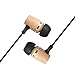 Francois et Mimi Elite Genuine 3.5mm Wood in-Ear Noise-isolating Earbuds Headphones with Mic, Retail Packaging!