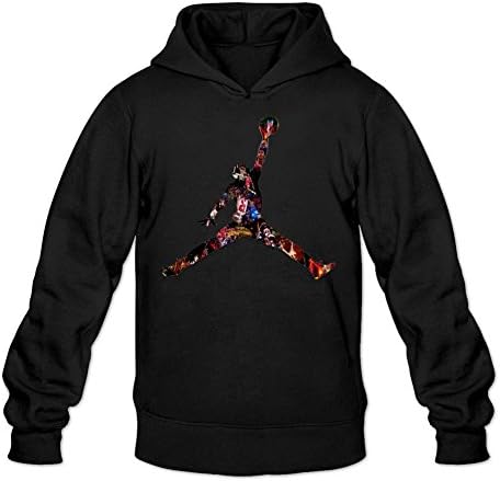 YYShirt Men's Michael Jordan Logo Hoodie Sweatshirt X-Large Black