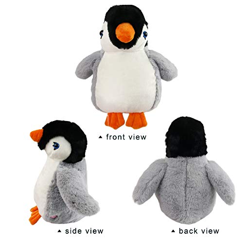 Bstaofy Glow Penguin Stuffed Animal Gray LED Soft Perky Adorable Floppy