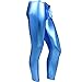 YiZYiF Fashion Men's Faux Leather PVC Trousers Night Club Dance Slim Long Pants Blue Large