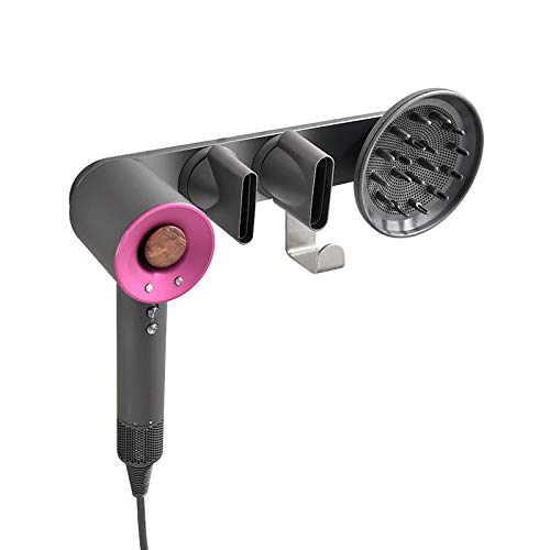 ノズル ディフューザー 電源プラグ 超音波ヘアドライヤー ダイソン オーガナイザー 収納ラック マグネットブラケットスタンド 壁掛けヘアドライヤーホルダー Kaiying アルミニウム B07mmqkjpp Large グレー L ヘアドライヤー 当店在庫してます Makan Place