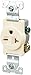 EATON Wiring 1876LA Single Grounding Receptacle, Light Almond