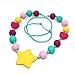 KongNai Teething Necklace Focused Kids with Special Needs | Silicone Chew Necklace with Heart Beads To Chew | Sensory Teether Pendant for Your Teething Babies