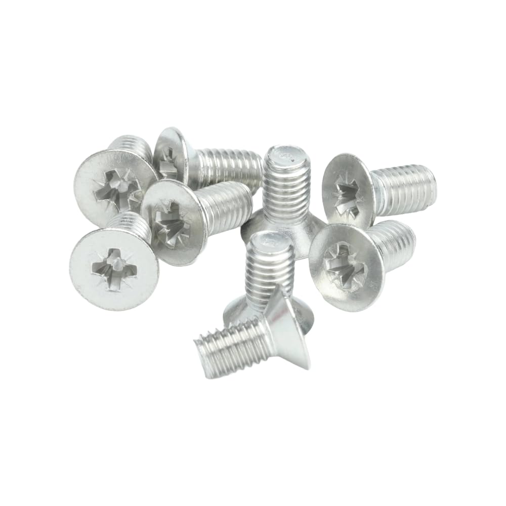 M5 (5mm x 10mm Incl Head) Pozi Countersunk Machine Screws - A2 Grade Stainless Steel (Pack of 20)