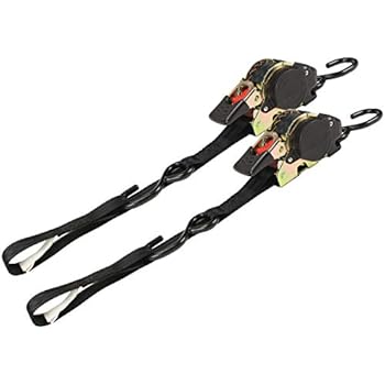 ratcheting contained cargo self straps retract ratchet tiedowns loop compact strap soft atvs pickup motorcycles bikes tight tie secure trailer