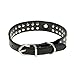 Pet Kingdom 2 Rows Rhinestone Bling Heart Studded Leather Dog Collar for Small Or Medium Pet Collar (Black, Small)