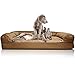 Furhaven Orthopedic Dog Bed for Large Dogs w/ Removable Bolsters & Washable Cover, For Dogs Up to 95 lbs - Quilted Sofa - Toasted Brown, Jumbo/XL