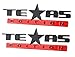 Muzzys (Set of TWO) Texas Edition BLACK and RED 3M Stick On Emblem Badge FITS GMC Sierra Chevy Silverado Suburban Tahoe Ford F150 Dodge Ram Nissan Titan Truck
