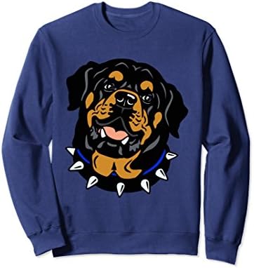 Unisex Rottie Face Dog Lover Sweatshirt Large Navy