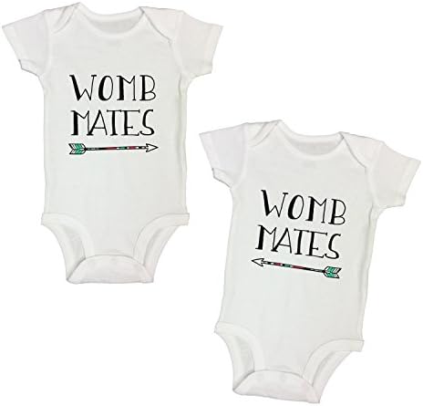 Funny Threadz Kids Womb Mates” Cute Boys or Girls Twin Outfit Set Of 2 Onesies