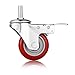 PARLOS Heavy Duty Swivel Caster Wheels 3 Inch Threaded Stem Mount Castors on Polyurethane Wheel, Pack of 4 (2 Swivel Without Brake, 2 Swivel with Brakes), 40002