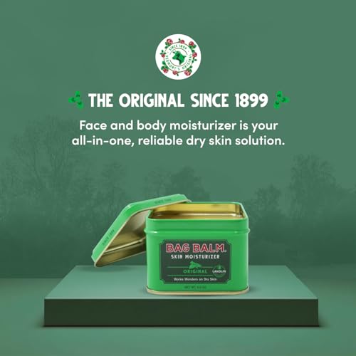 Bag Balm Vermont's Original Skin Moisturizer - Full Body Hydrating Skin Care: Dry Hands, Lips, Face, Feet & More - Unscented, Cruelty & Paraben Free - Day & Night, Men & Women (4oz Tin, Made in USA)