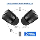 Dirance BT Mini True Wireless Twins Stereo Bass In-Ear Earbuds Earphone Headphone with Mic for iPhone Android Smartphone Tablet Laptop (Black)
