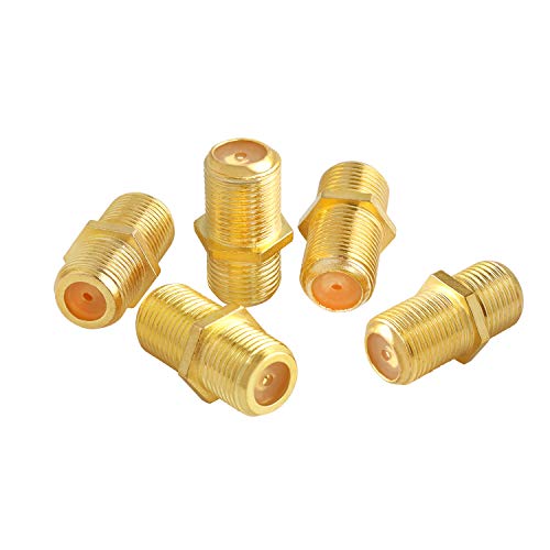 SAISN Coaxial Cable Connector F-Type RG6 Cable Extension Adapter (5 Pack)