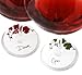 Vine Pattern Paper Wine Glass Tags, Set of 48, Red and Green