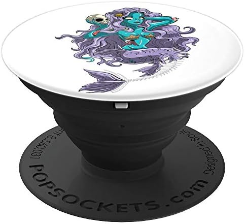 Halloween Zombie Pin Up Skeleton Mermaid PopSockets PopGrip: Swappable Grip for Phones & Tablets