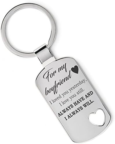 Key Chain with Chrome Color Finish and Heart Cutout (Boyfriend)