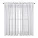 NICETOWN Sheer White Curtains for Bedroom - Rod Pocket Faux Linen Texture Sheer Voile Window Curtain Panel for Kitchen (White, 2-Pack, W55 x L45)