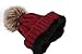 NEOSAN Women's Winter Ribbed Knit Faux Fur Pompoms Chunky Lined Beanie Hats Twist Burgundy
