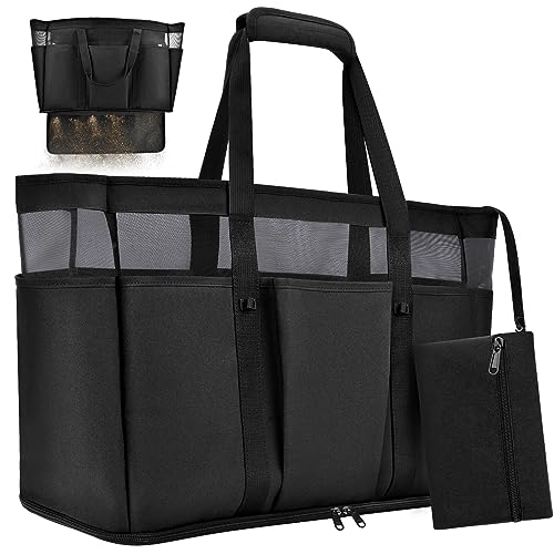 BTNEEU Large Beach Bag 45L Women's Family Beach Bag with Zip Closure 50 x 35 x 20 cm XXL Shopper Weekender Tote Bag for Shopping Travel Picnic