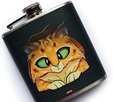 Laser Pointer Cat Funny Handmade Flask