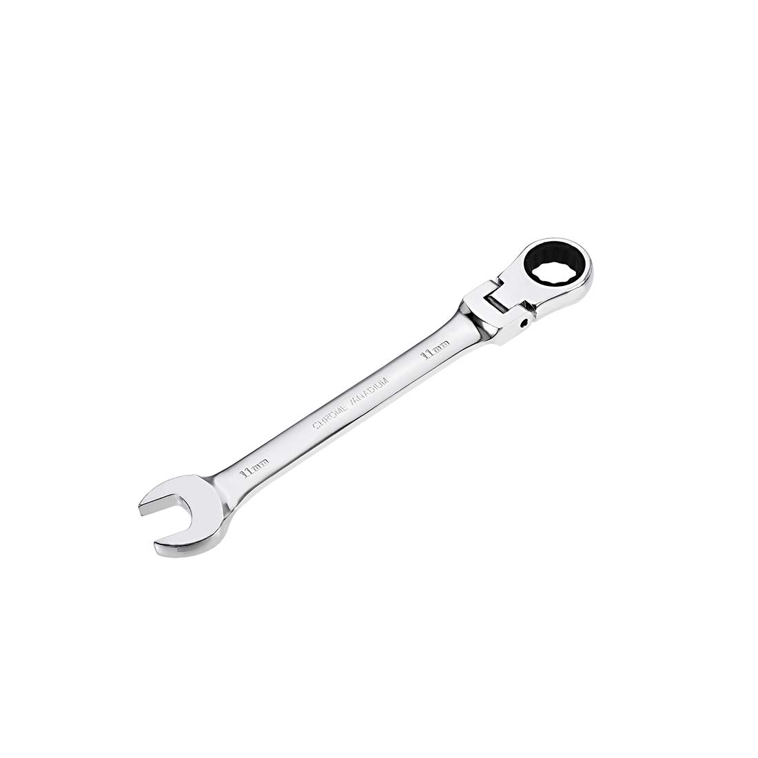 sourcing map 11mm Flex-Head Ratcheting Combination Wrench Metric 72 Teeth 12 Point Ratchet Box Ended Spanner Tools, Cr-V