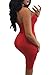 Merry21 Womens Sleeveless Low cut Lace-up Bodycon Party Bandage Midi Dress S Red
