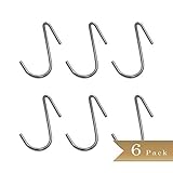 TrueCraftware Classic Stainless Steel Universal Rack Hooks (Set of 6)