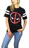 Marvel Womens Deadpool Logo Varsity Football Tee