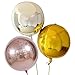 Glanzzeit 4D Balloons All Round Foil Balloons Bride Baby Shower Wedding Birthday Party Prom Helium Balloons Decoration, Pack of 4 (Rose Gold)