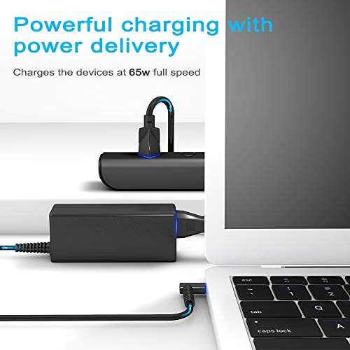 CYD 65W Powerfast Replacement for Laptop-Charger HP Spectre X360 360 13 13t Split X360 Stream 11 13 14 Sleekbook 10 11 14 15 17 Envy 310-G2 17-E127sf 15-R263dx,Extra 3.94Ft Power Adapter Cord DC Cable