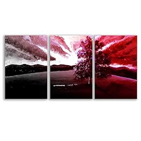 Canvas Wall Art Abstract Cloud Tree Pictures Home Wall Decorations for Bedroom Living Room Oil Paintings Canvas Prints Framed - 16"x24" x 3 Panels