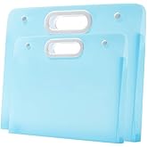 2pcs Plastic Art Portfolio Folder 17.32x13.22inch and 12.99x11inch Arts Storage Case for Diamond Painting, Student Drawing Container, Kids Artworks Keepsakes Storage Case,A3 and Letter Size (Blue)