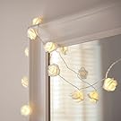 NYKKOLA 20 LED Battery Operated String Flower Rose Fairy Light Wedding Room Garden Christmass Decor (Warm White)