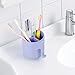 RyanLemon Elephant Toothbrush Holder for Toddler, Suction Cup Cute Toothbrush Holder for Kids, for Bathroom, with 3 Slots and 1 Hook, Grey