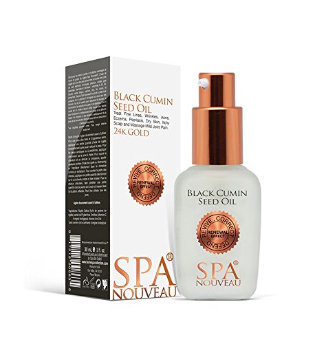 Spa nouveau black cumin seed oil, 24k gold flakes, 1 oz