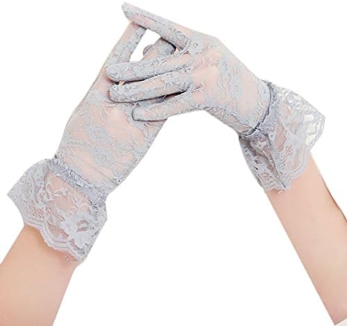 Telamee Womens Lace Floral Elegant Gloves Wedding Bride Evening Party Gloves