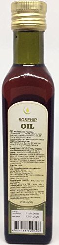 Rosehip Oil Organic Cold Pressed 250ml (9 oz) Glass Bottle Raw
