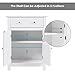 Tangkula White Bathroom Cabinet, Freestanding Wooden Storage Cabinet w/Large Drawer & Cabinet, 2 Doors, 3 Heights Adjustable Shelf, Bathroom Storage for Living Room Kitchen (White)