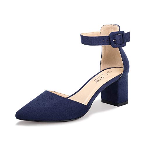 closed toe ankle strap low heels