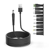 TAIFU USB TO 12V Power Cord/Adaptor Supply Cable 7 tip Plug for Led Flexible Light Strip, Switch, Router, Surveillance, CCTV Wireless IP Camera, LED, Car baby monitor cordless phone base Power Adapter