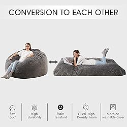Homguava Corduroy Bean Bag Chair, Variable Shape