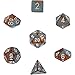 Chessex Polyhedral 7-Die Gemini Dice Set - Copper-Steel with White CHX-26424