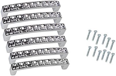 Crystal Kitchen Handles - Hakendas 6Pack Europe Style U Shape Drawer Handles for Wardrobe Cupboard Cabinet Furniture Door,64mm