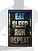 Damdekoli Eat Sleep Run Poster for Runners, 11 x 17 Inches, Cross Country Print, Track and Field Art