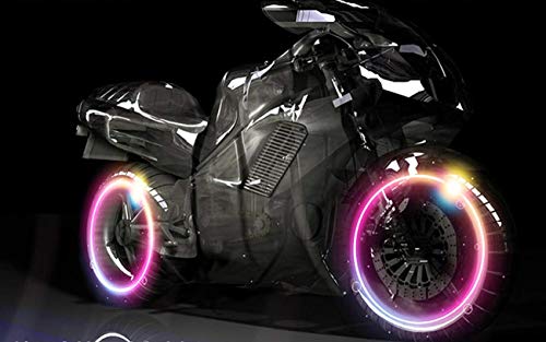 Meethome 4 PCS LED Wheel Lights - Car Bike Wheel Tire Tyre Valve Dust Cap, Motion Activated, Spoke Flash Lights Car Valve Stems & Caps Accessories, Safety, Waterproof