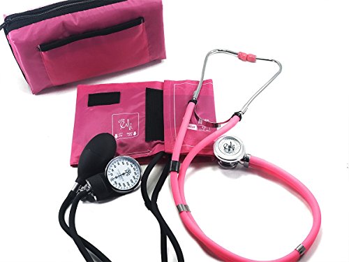 EMI ALL PINK SET Sprague Rappaport Stethoscope and Aneroid Sphygmomanometer Blood Pressure Set Kit - #330