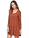 ROMWE Women's Bohemian Long Sleeve Loose Casual Dress Tunic Top