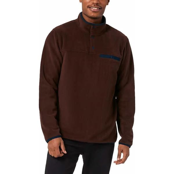 32 DEGREES Men's Quarter Snap Long Sleeve Pullover (L, Red) at